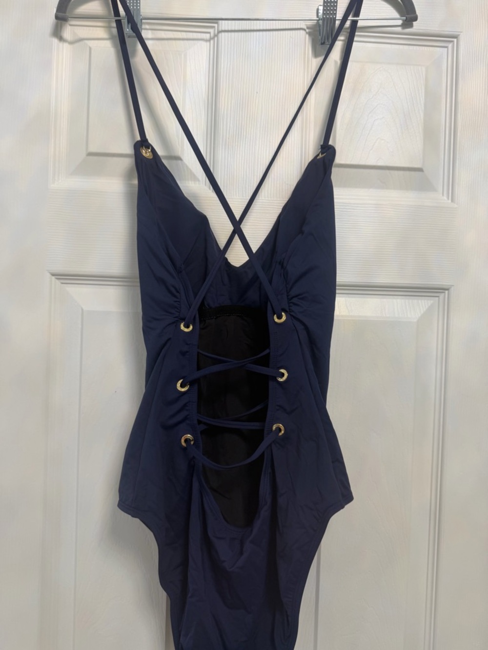 Lauren by Ralph Lauren Women’s  Navy One-Piece Swim Suit - Classic V-Neck - Picture 4 of 7